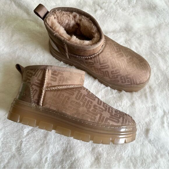 UGG Classic Ultra Mini Monogram Boots Women’s Size 5 - Picture 1 of 14